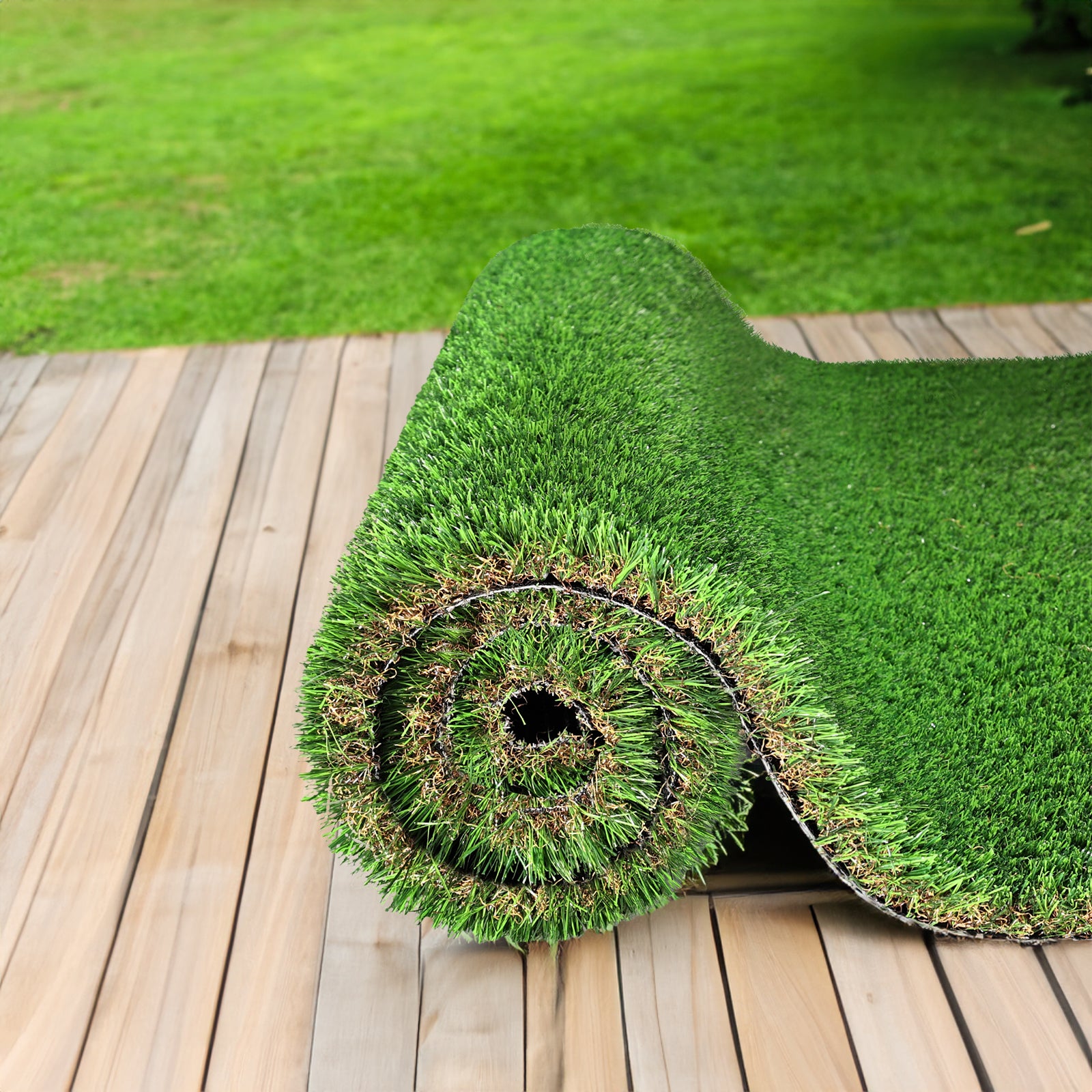 4FTX10FT outdoor artificial grass running blanket, thick and realistic fake grass roll with a pile height of 1.38 inches