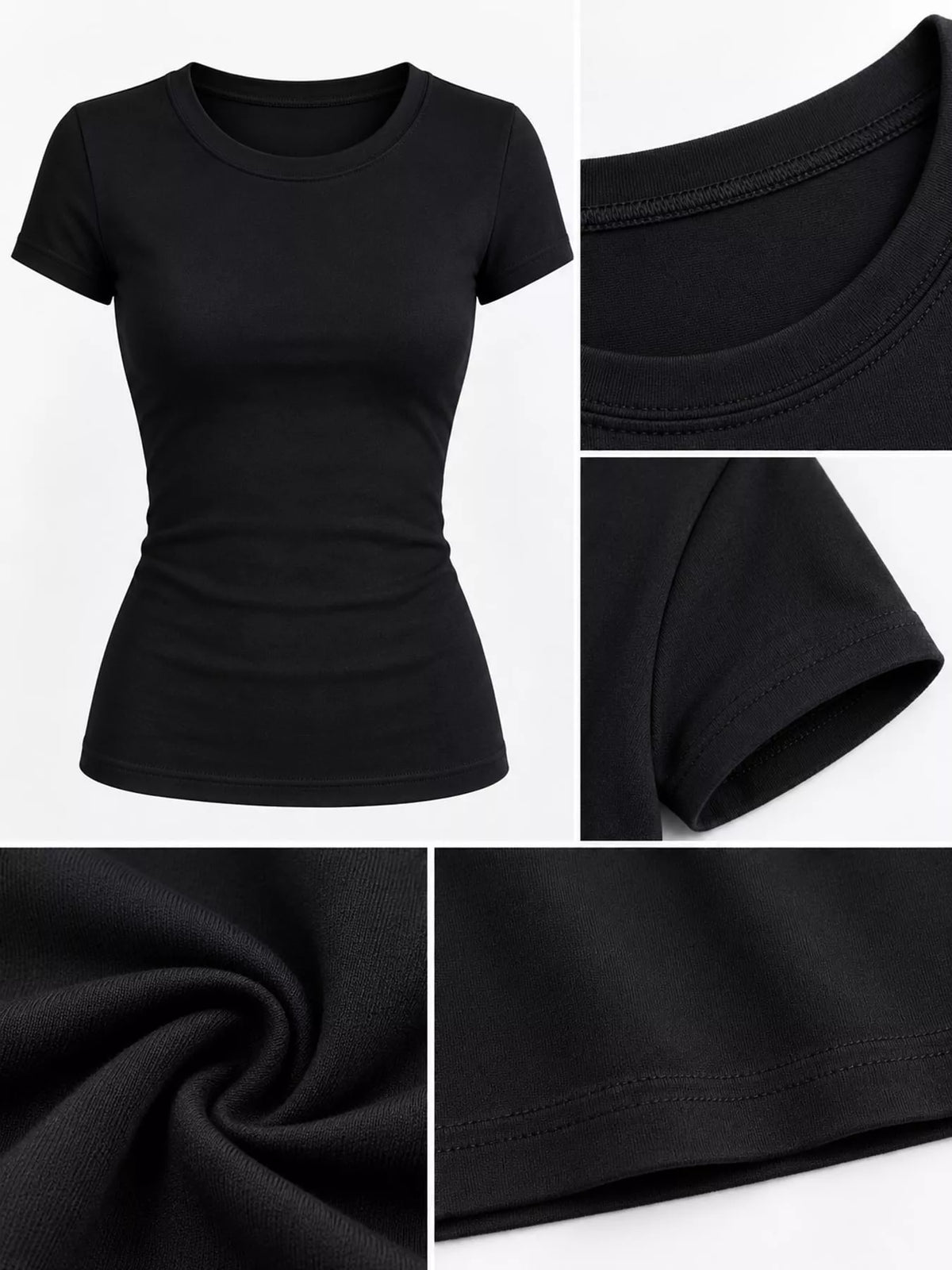 Slim-fit crew neck basic T-shirt