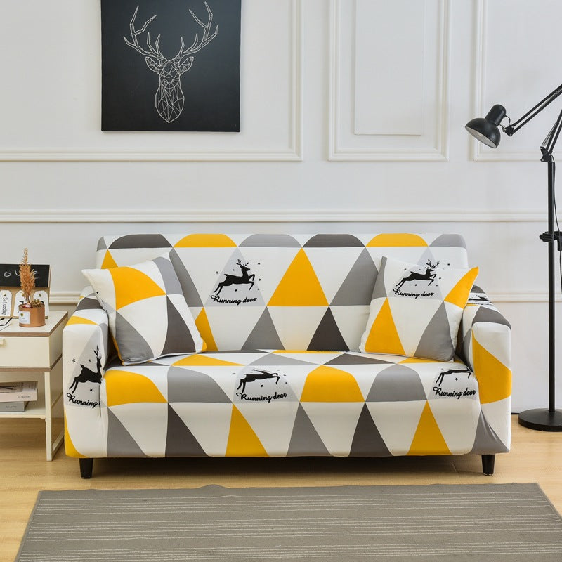 Four season sofa cover with full elastic sofa cover and fabric combination anti slip cover