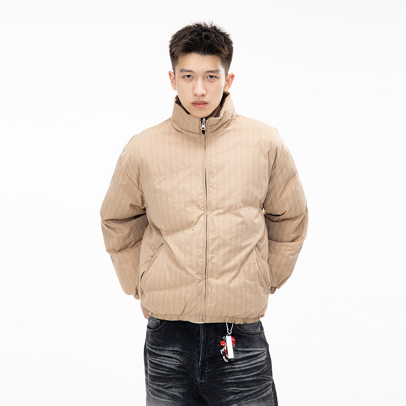 High-end Tweed Stand Collar Short Thick Cotton Coat Jacket