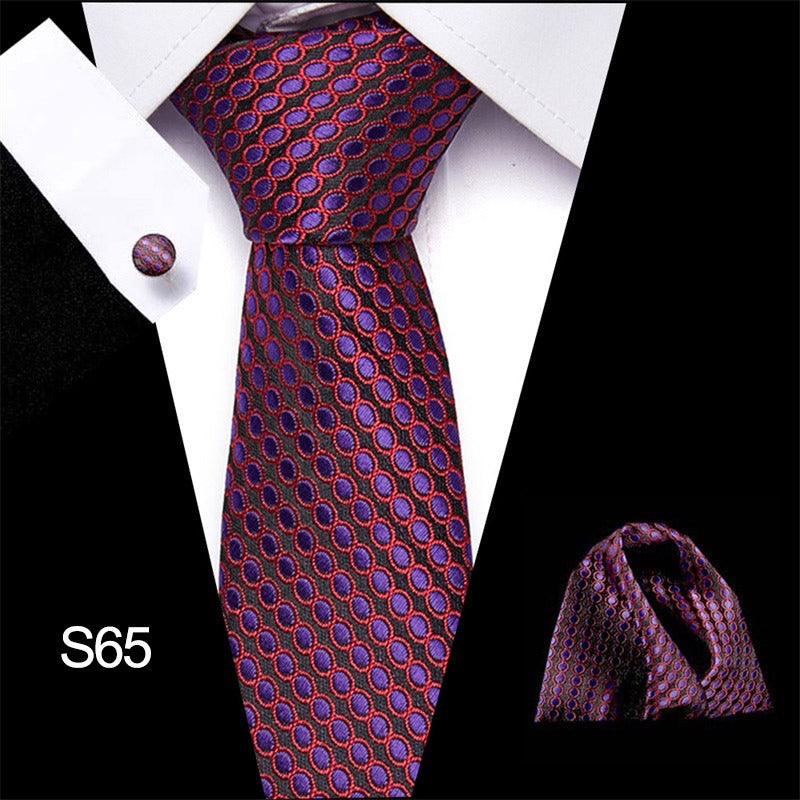 Men's tie three piece set cashew flower series fashion tie