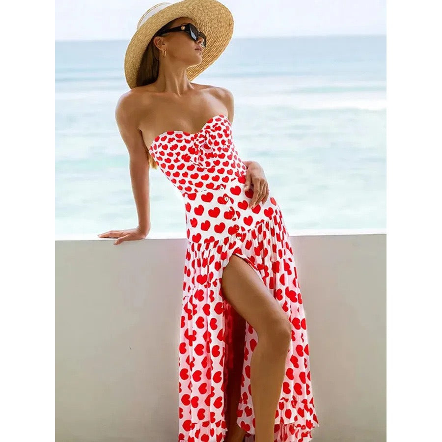 European and American swimsuits cover the belly and show slimness. One shoulder jumpsuit with retro printed swimwear. Women's pr