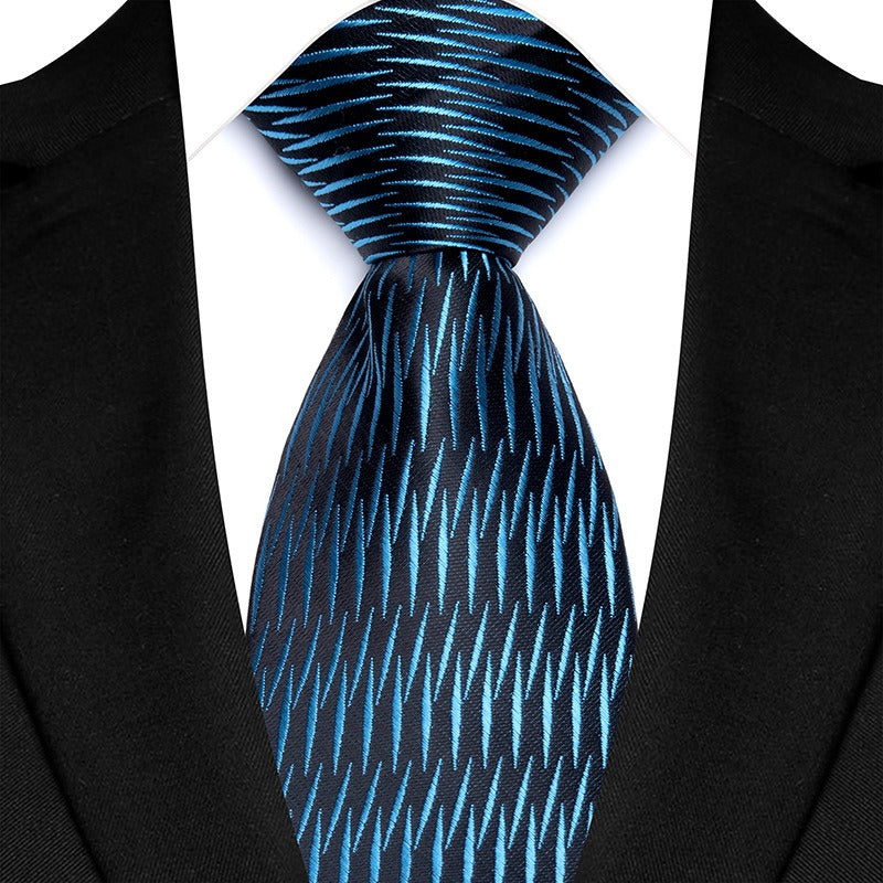 High density striped small flower men's business suit tie