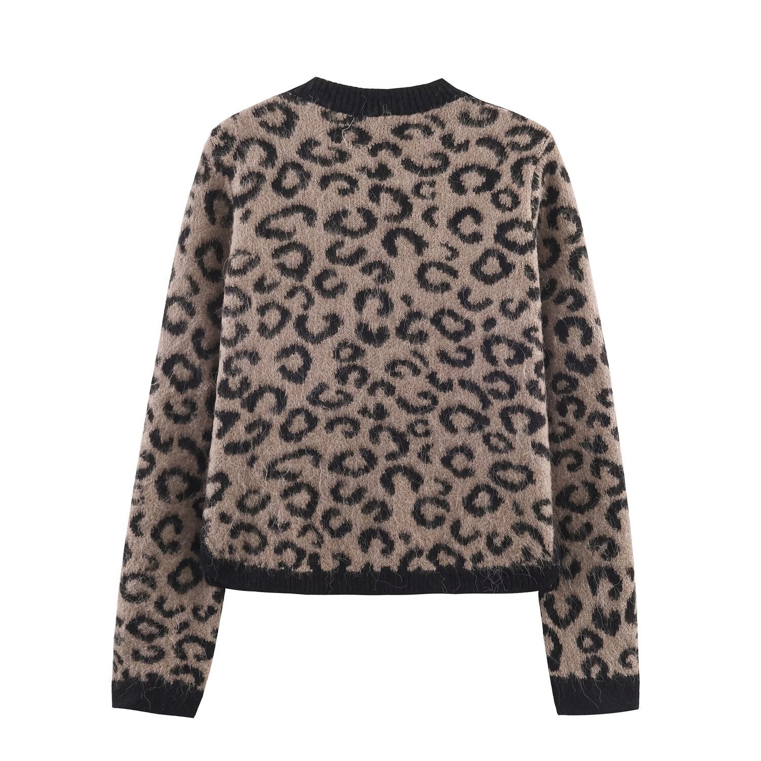 Animal pattern jacquard long sleeved jacket