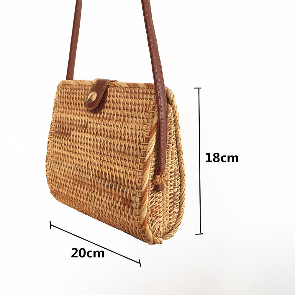 New Rattan Bag Ins rattan bag Women's Bag Diagonal Beach Bag Straw Women's Bag Shoulder Bag