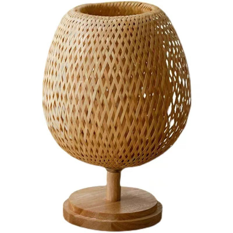 Japanese Zen Style Bamboo Woven Desk Lamp, Bedroom, Living Room, Tea Room, Hotel, Study, Bedside, New Chinese Style Desk Lamp