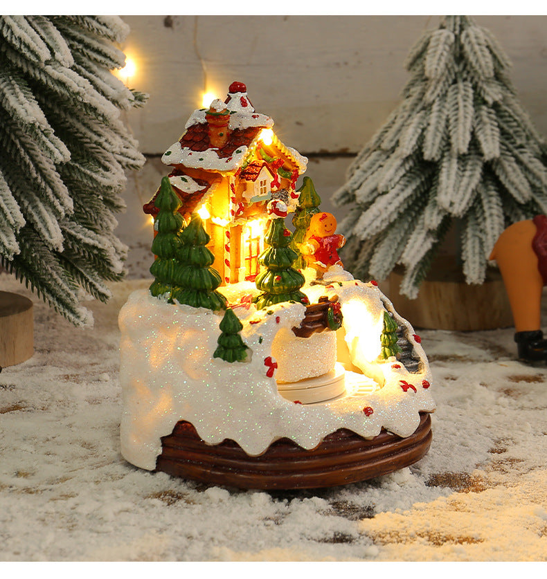 Christmas Gift Luminous Music House Decoration New Eight tone Box Night Light Hut