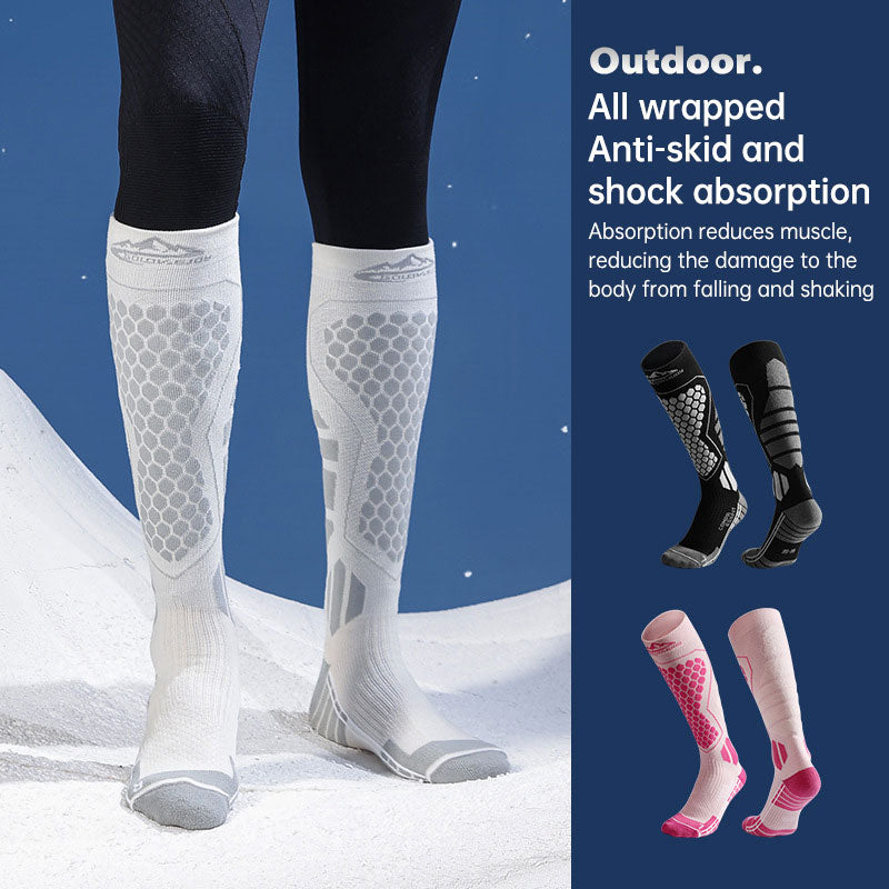 Winter ski socks men and women outdoor sports warm breathable long tube thickening pressure function calf socks