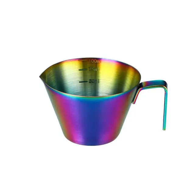 304 Stainless Steel Espresso Measuring Cup Small 100ml Espresso Shot Cup Dishwasher Safe V-Shaped Mouth