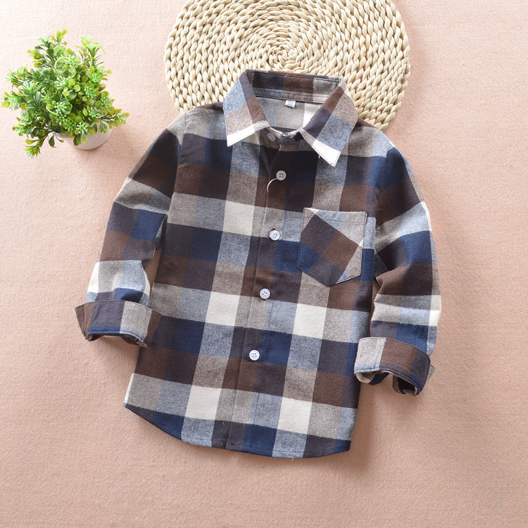 Boys' check flannel shirt