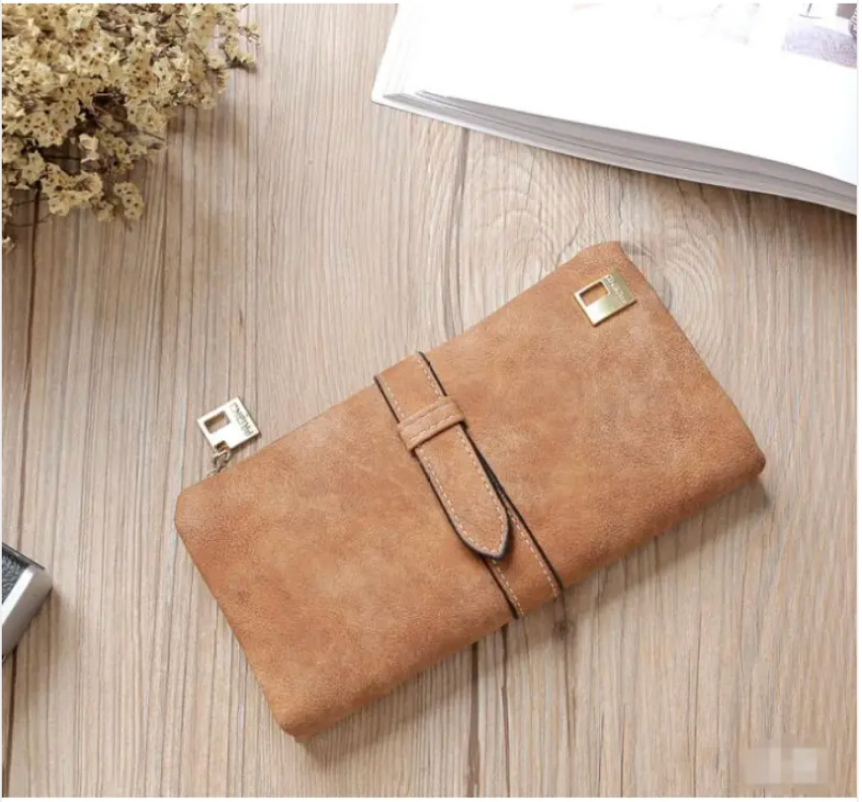 Faux suede zip wallet