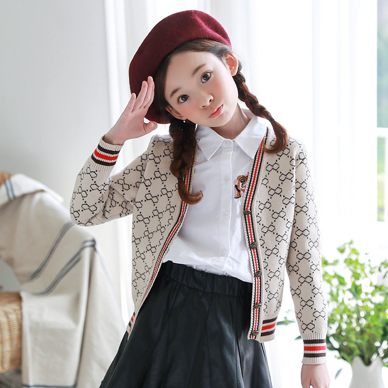 Girls' knit cardigan