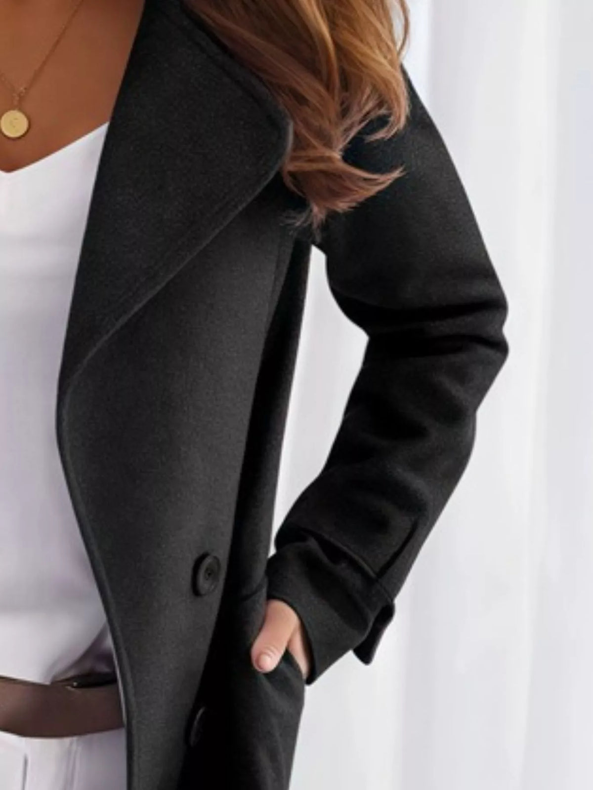 Double-Breasted Long Trench Outerwear