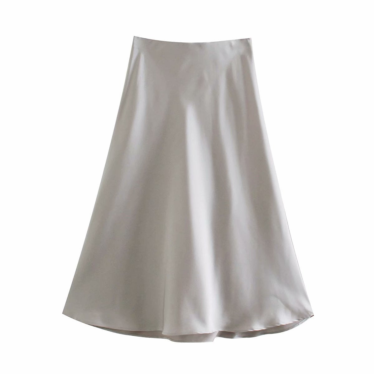 Satin midi skirt – gray purple