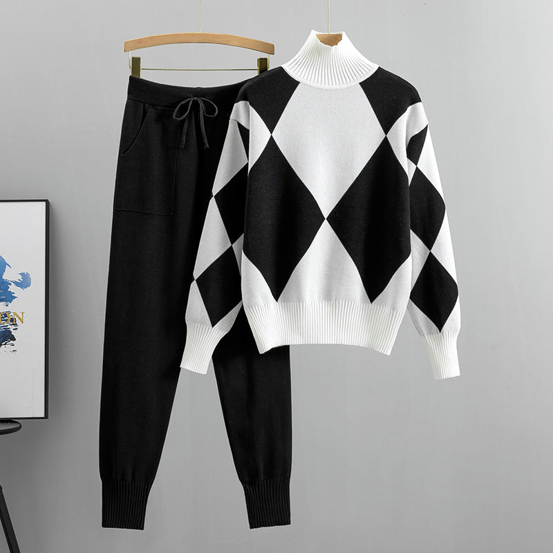 Ribbed knit two-piece set