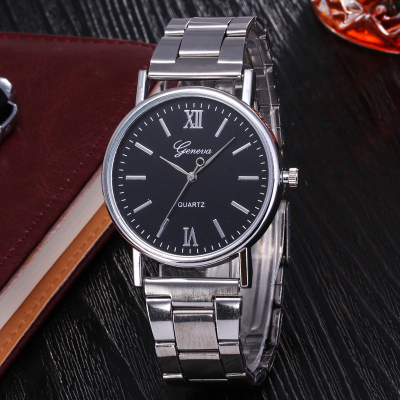 Slim steel-band watch