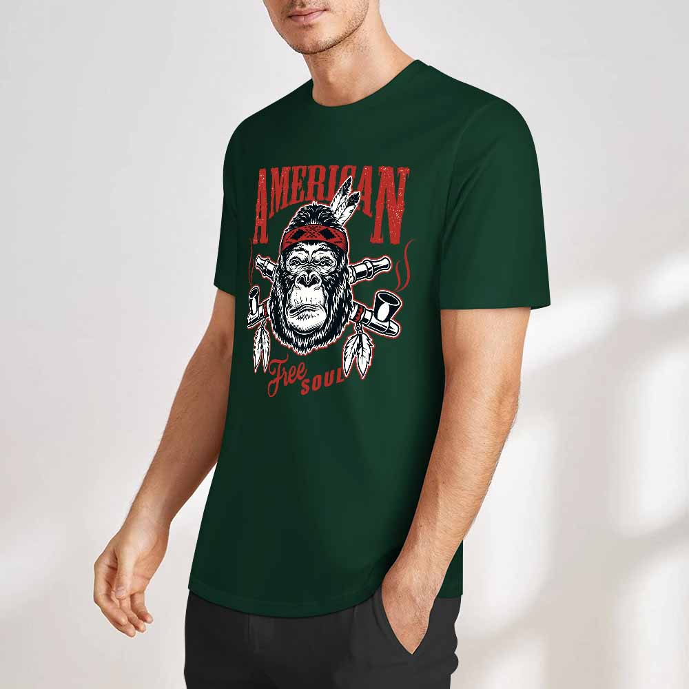 New 2025 Pure cotton short sleeved T-shirt Front print Multiple colors