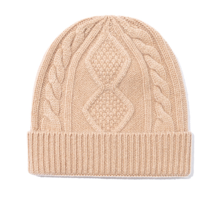 Cable-knit wool beanie
