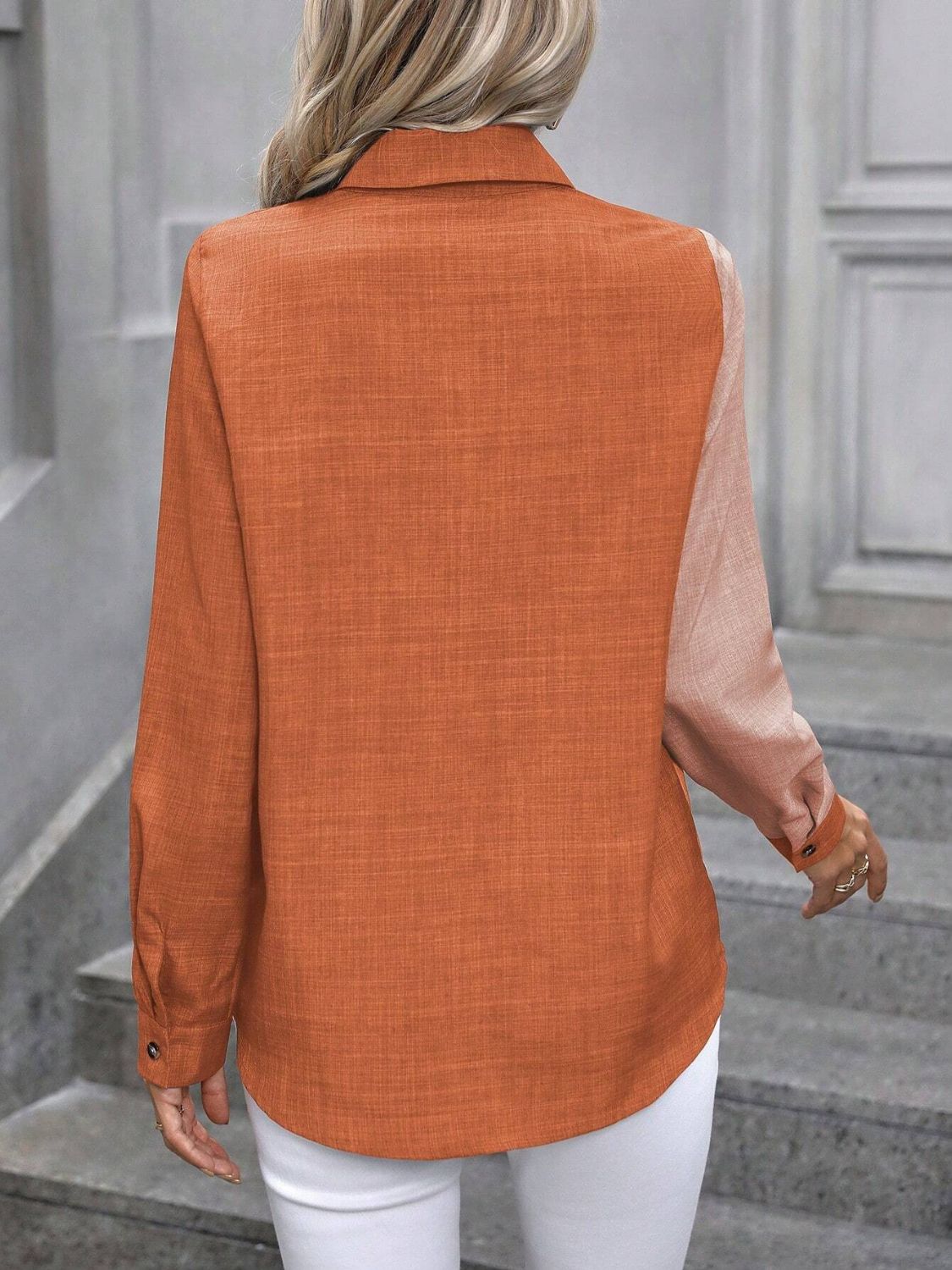 Contrast-collar shirt