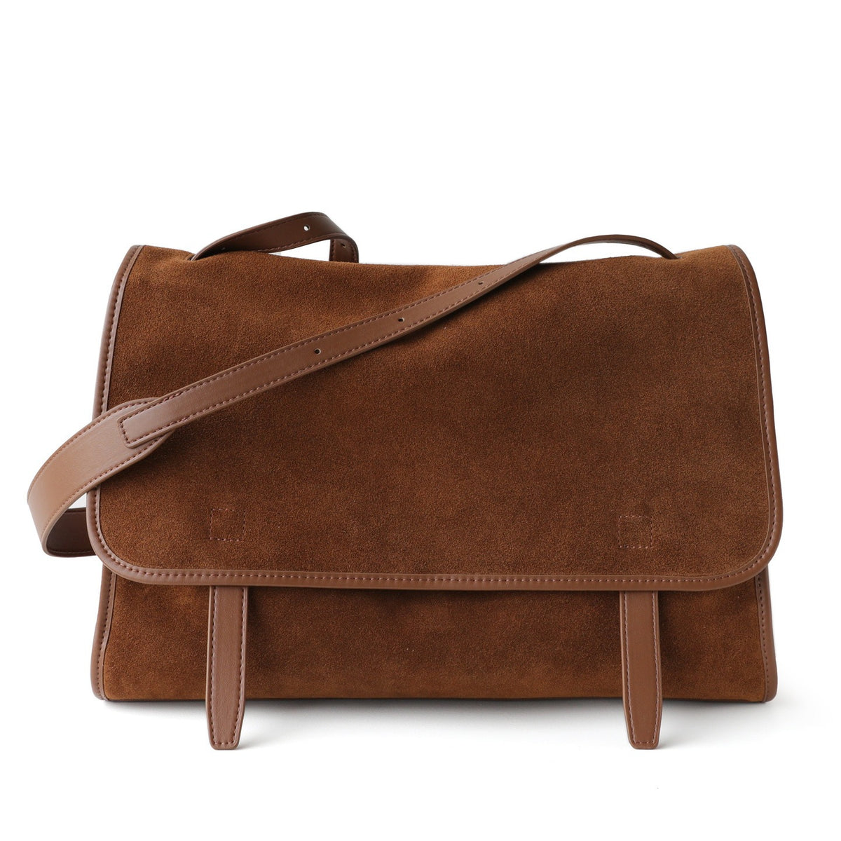 Matte leather messenger bag