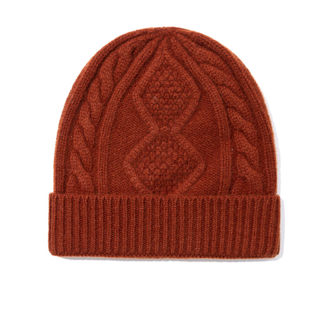 Cable-knit wool beanie