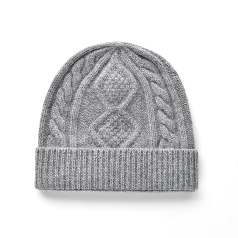 Cable-knit wool beanie