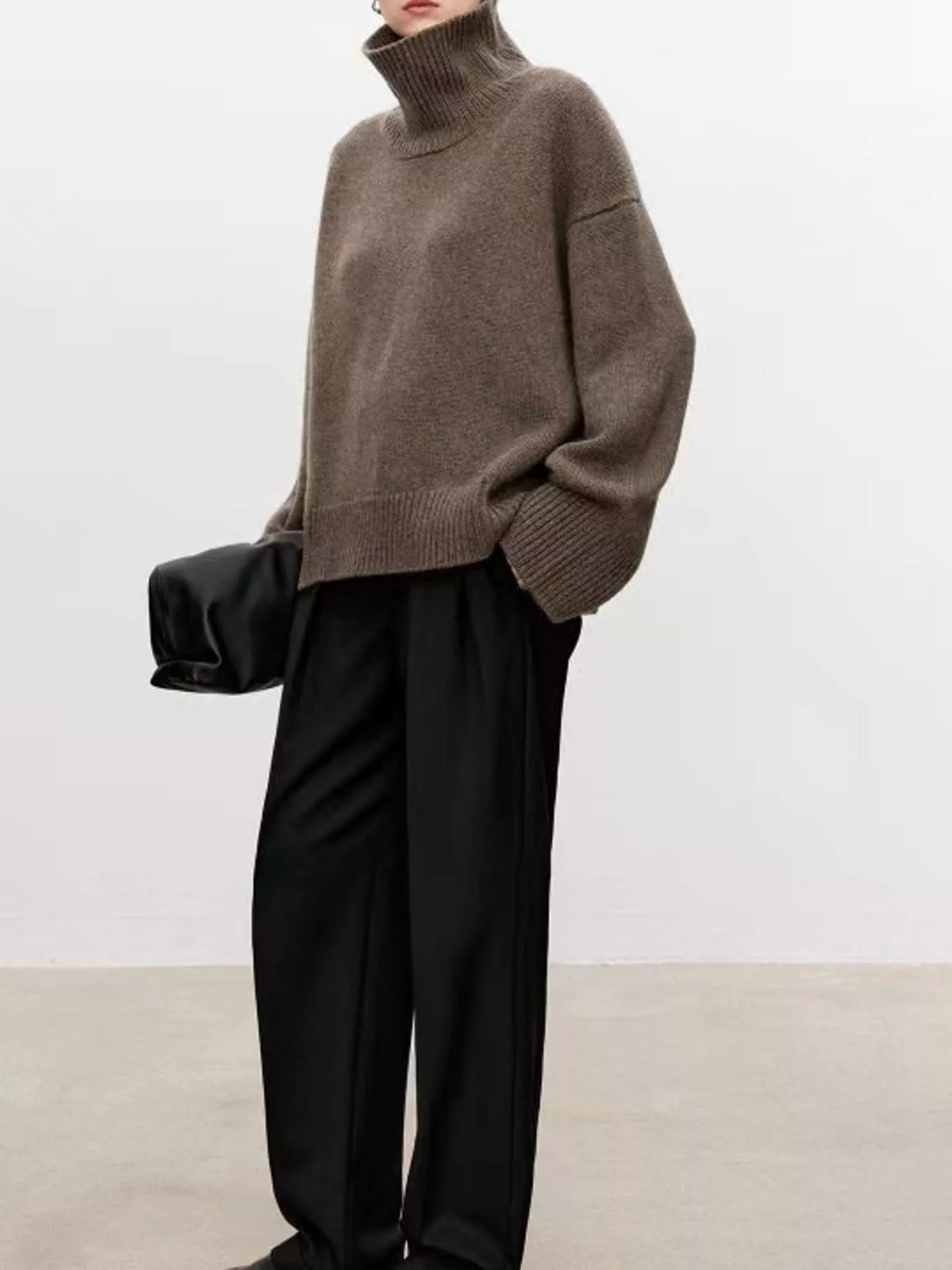Oversized Turtleneck Wool Sweater