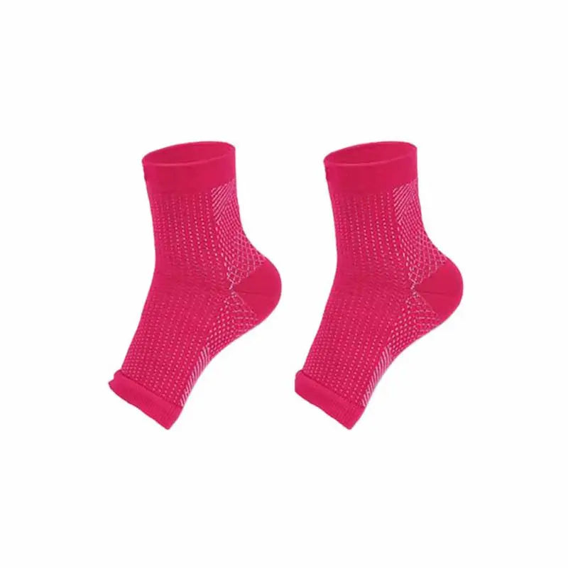 1pair Foot Compression Sleeve Anti Plantar Support Ankle Angel Socks Sport Protector Basketball Soccer Ankle Support Relief Sock