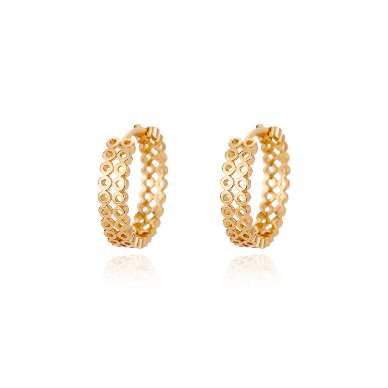 Pavé gold hoop earrings
