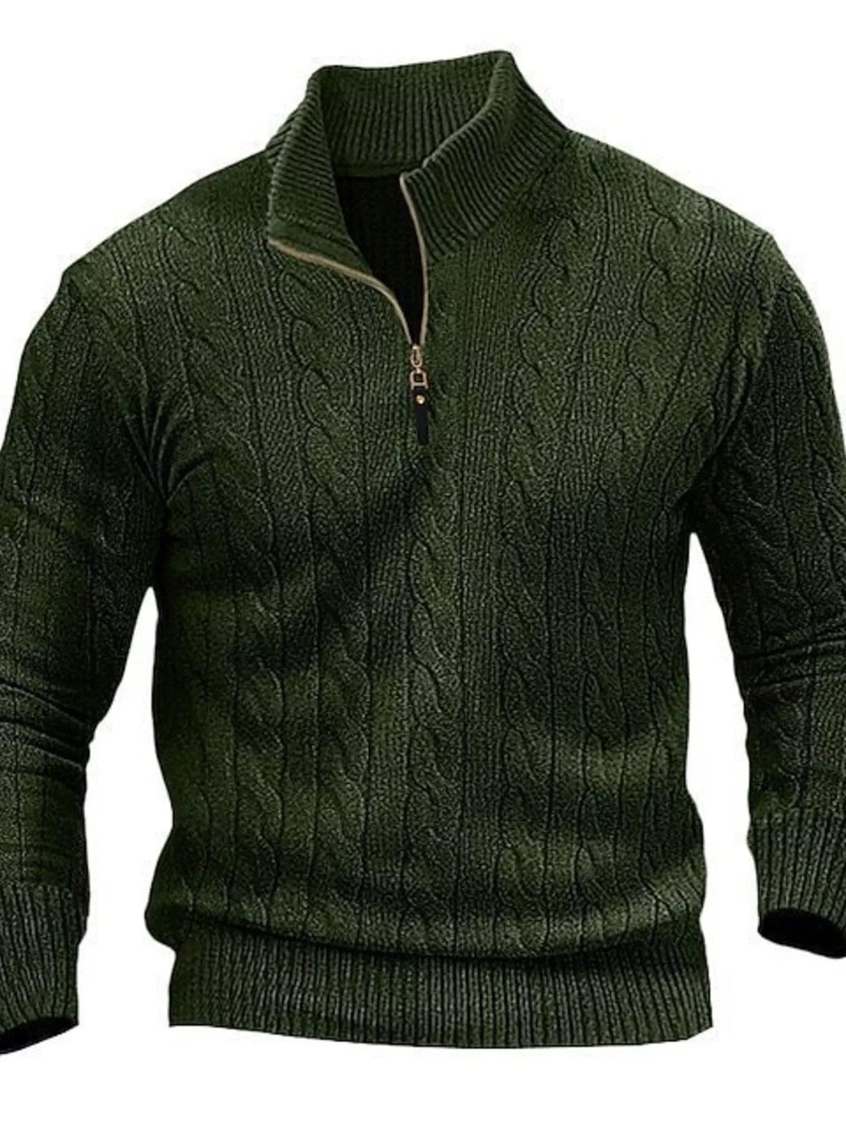 Cable-knit half-zip sweater