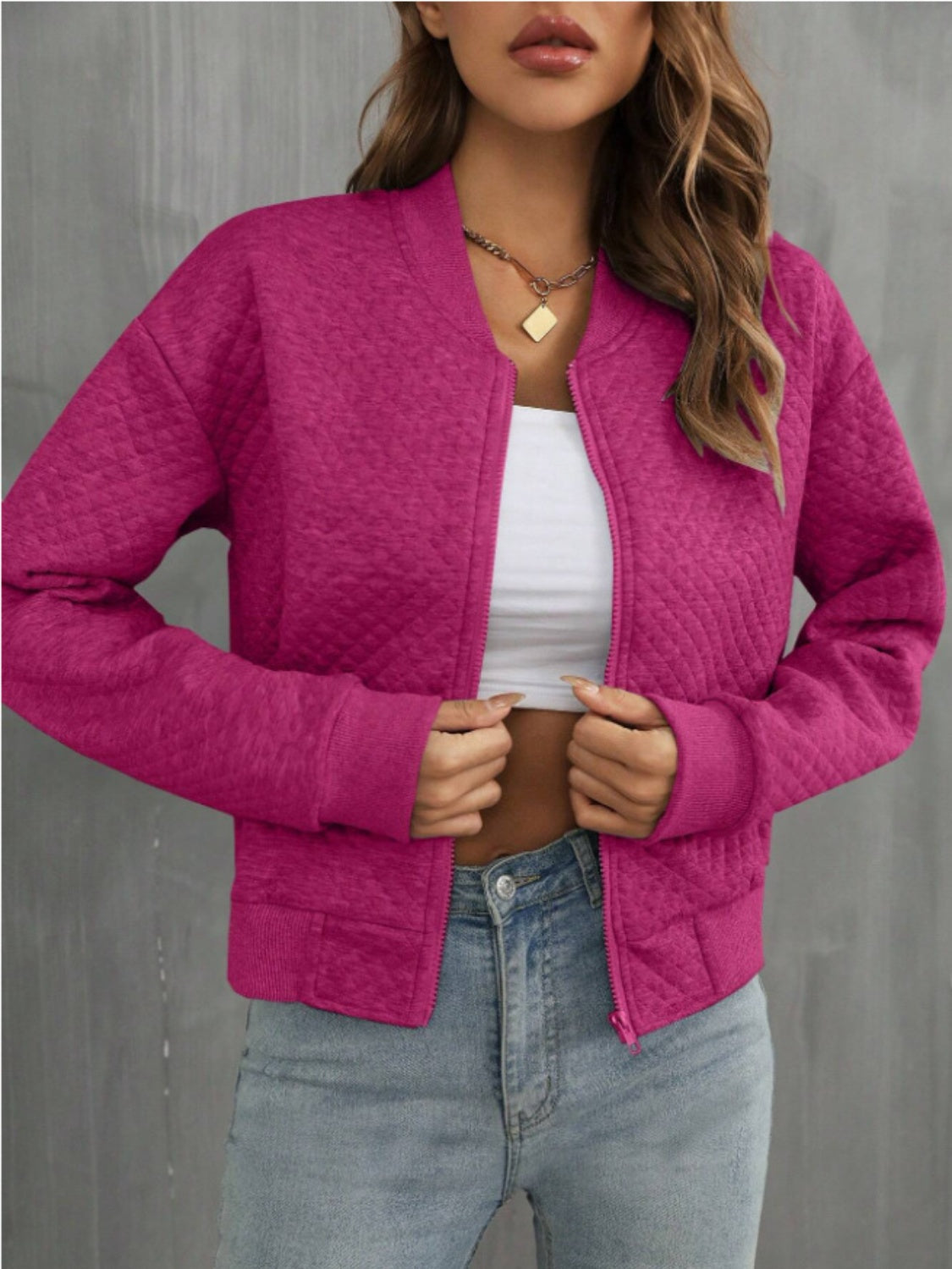Zip up long sleeve jacket