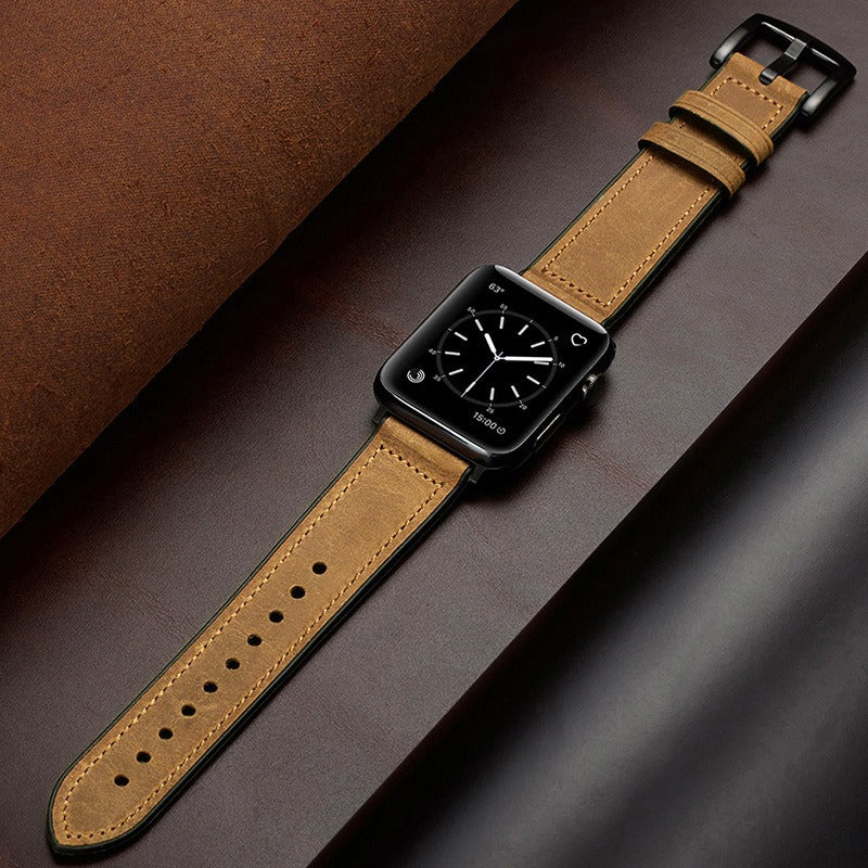 Suitable for Apple Watch Apple iWatch 8th generation 7654 SE silicone sticker retro Crazy Horse strap