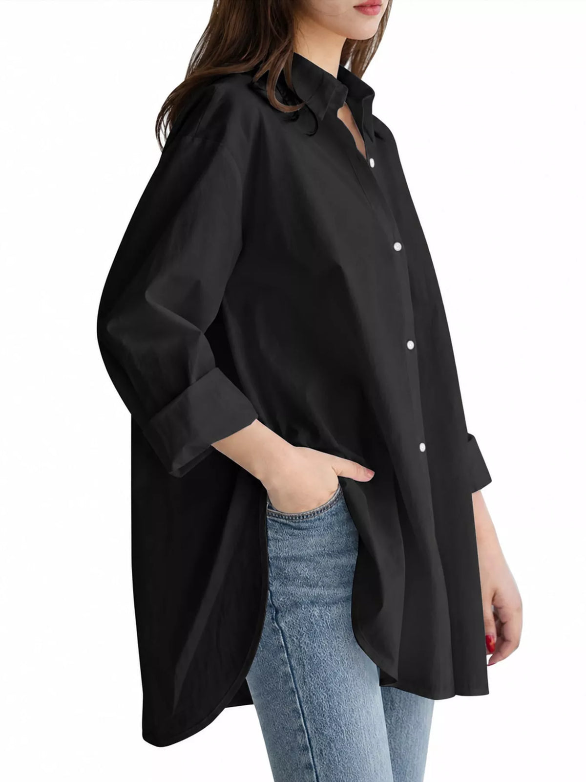 Oversized button-down shirt