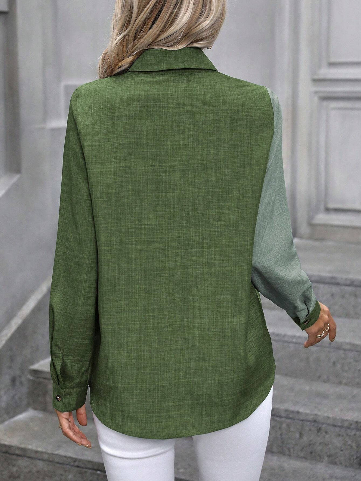 Contrast-collar shirt