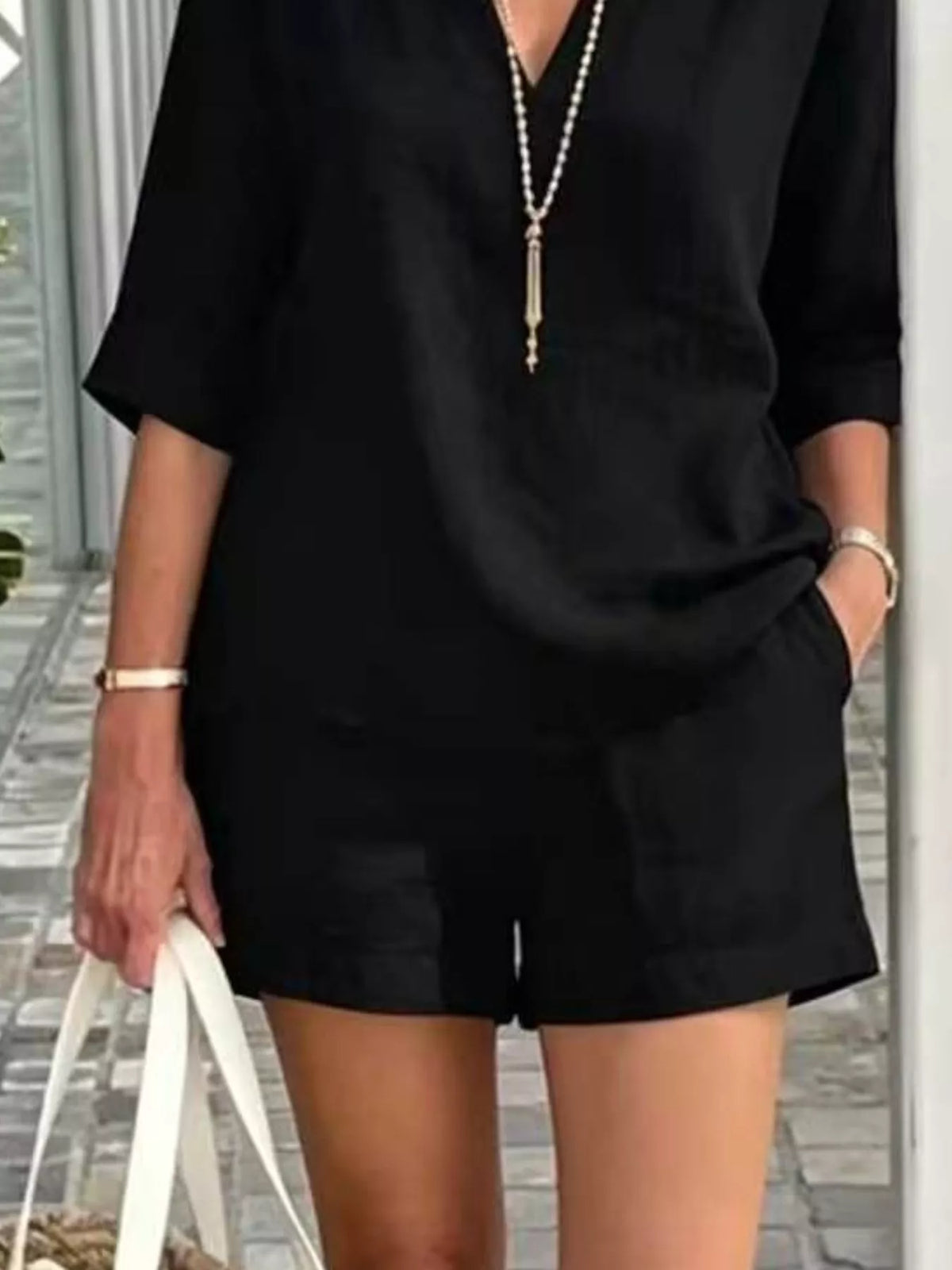 Half-sleeve top and shorts set