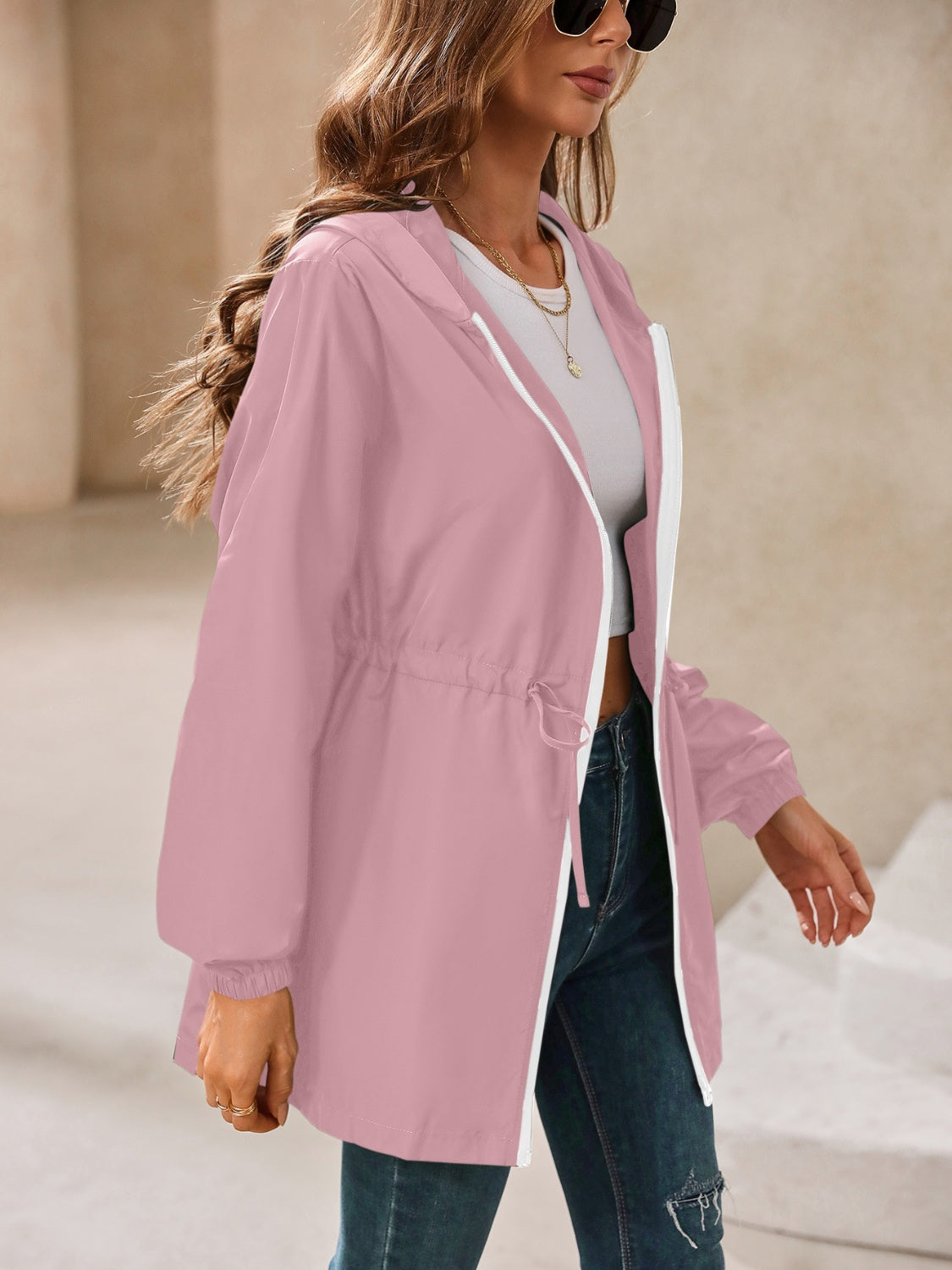 Hooded zip jacket