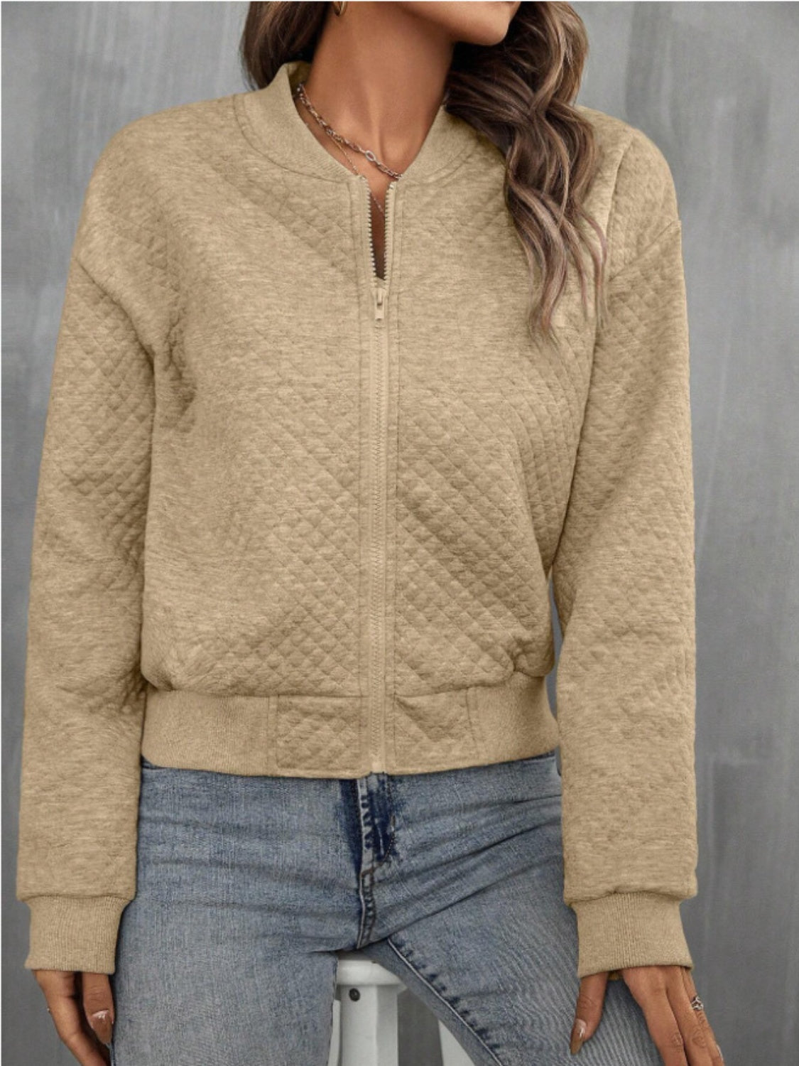 Zip up long sleeve jacket