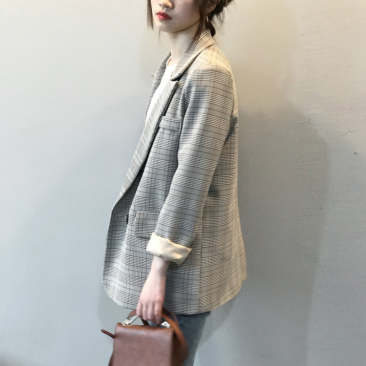 Plaid relaxed blazer