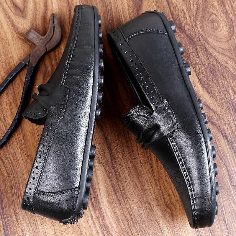 Leather driving loafers