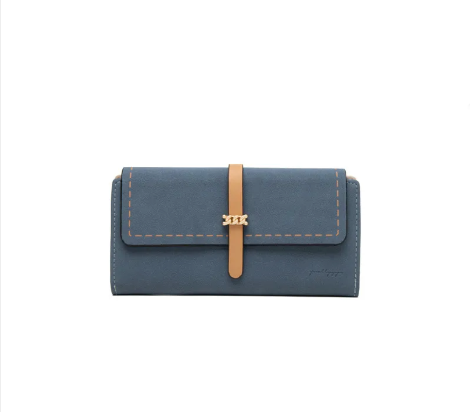 Stitched long wallet