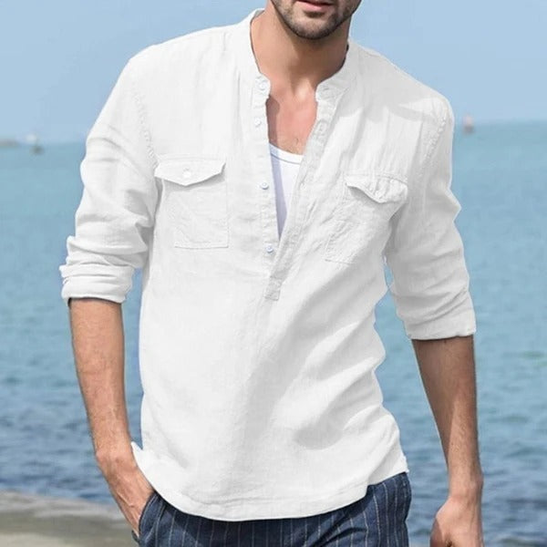Chemise à manches longues en coton pour homme