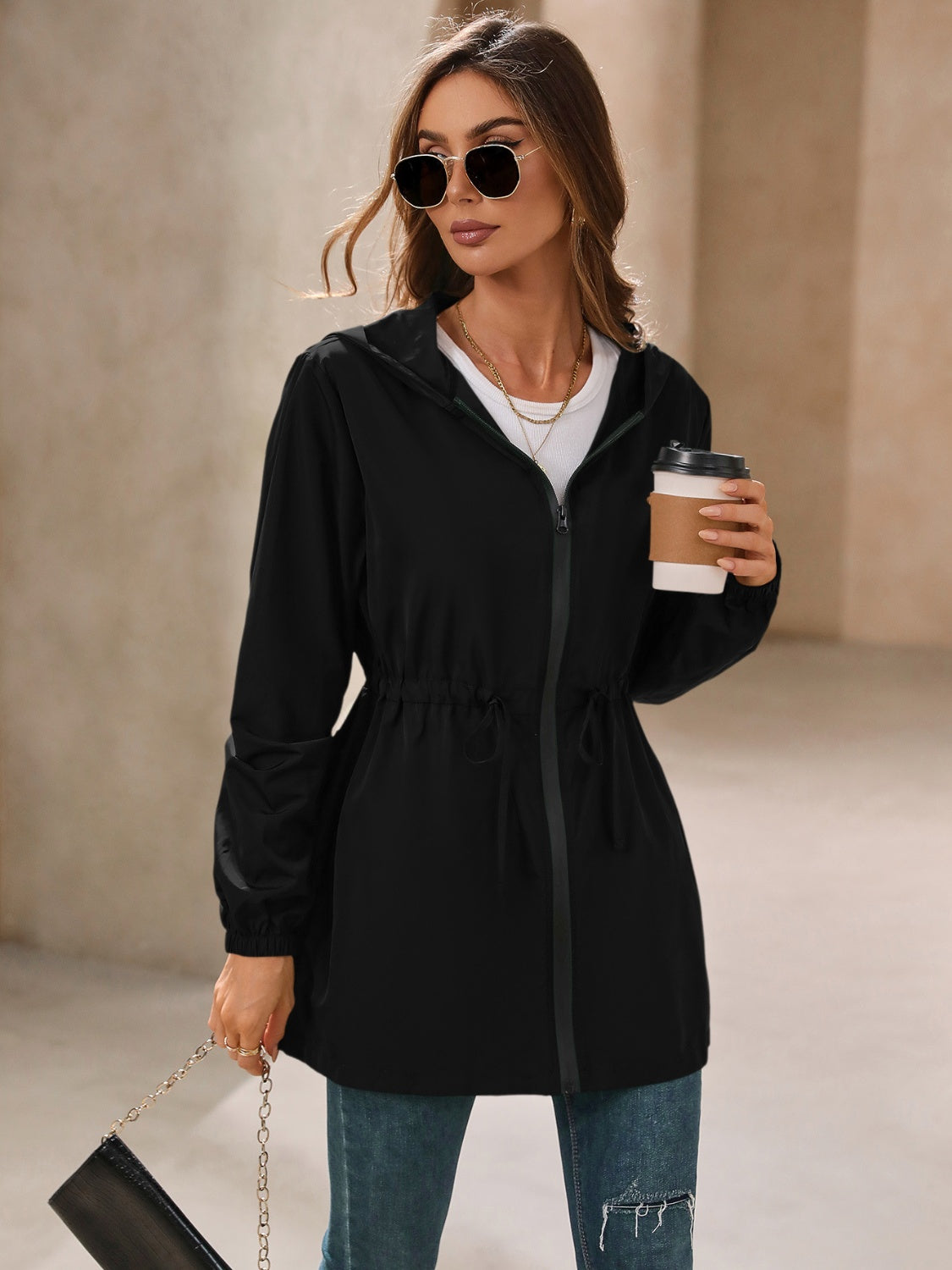 Hooded zip jacket