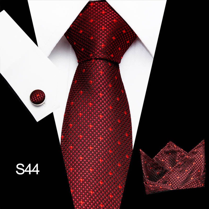 Men's tie three piece set cashew flower series fashion tie