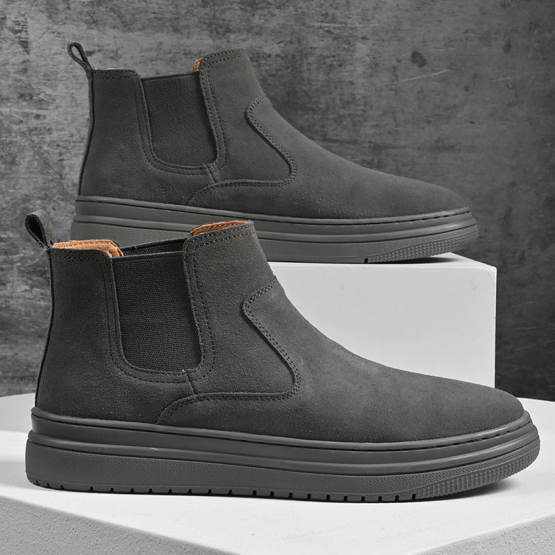 Thick sole Chelsea boots, Gray, pair