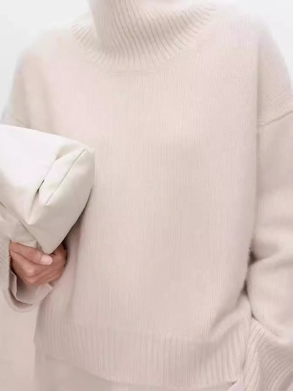 Oversized Turtleneck Wool Sweater