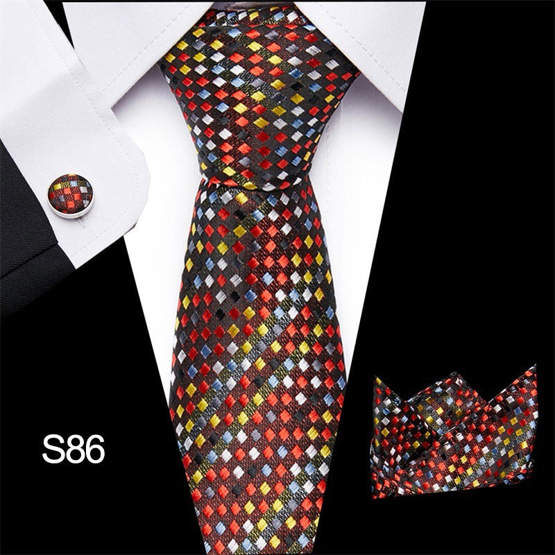 Men's tie three piece set cashew flower series fashion tie