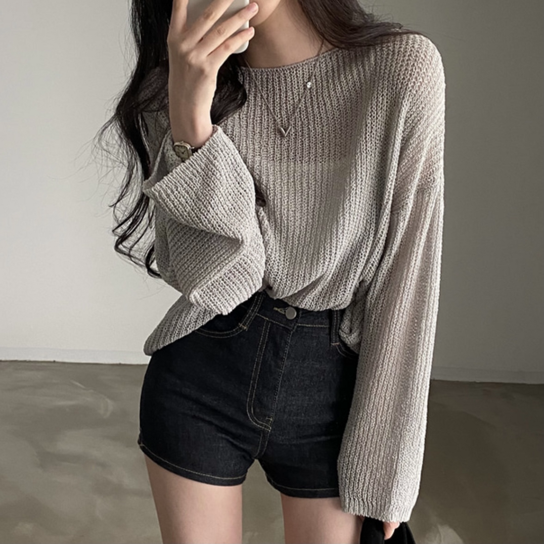 One-size knit sweater