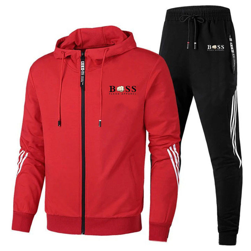 Ensemble deux pièces de sport pour homme avec sweat à capuche