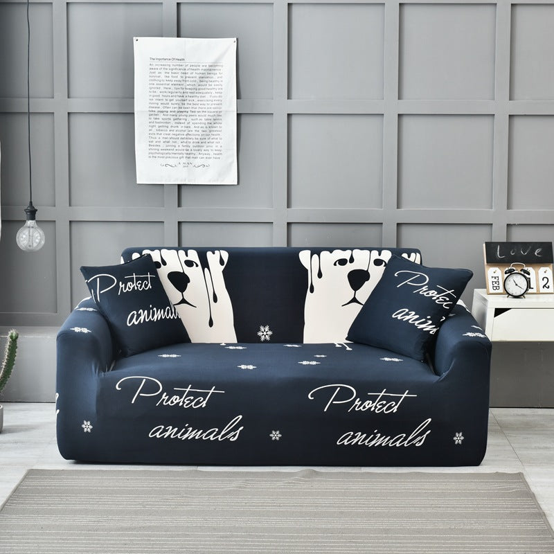Four season sofa cover with full elastic sofa cover and fabric combination anti slip cover