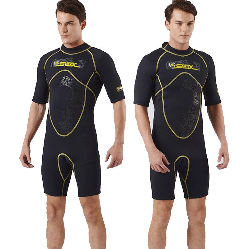 One-Piece Short Sleeve Wetsuit Men 3MM Neoprene Scuba Dive Wet Suit Keep Warm Anti UV Winter Swim Surf